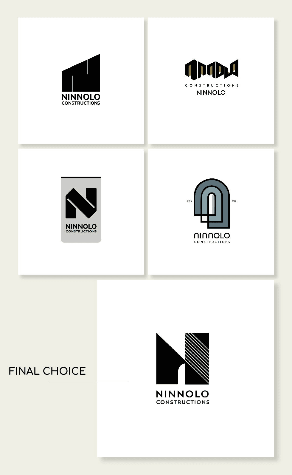 Ninnolo Constructions Case Studies - Logo selection